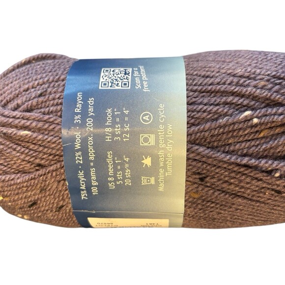 6-7 Skeens PLYMOUTH ENCORE TWEED Acrylic, Wool, Rayon Purple - Picture 5 of 5
